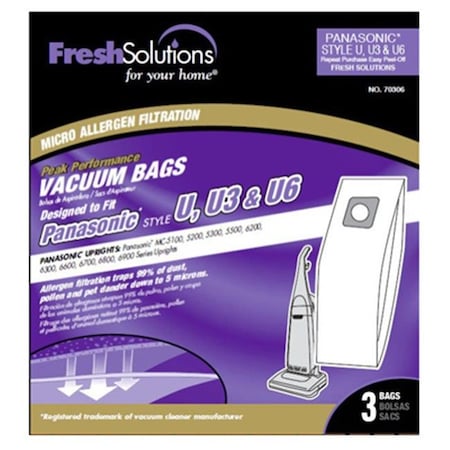 Elco Laboratories Elco Laboratories 70306 Panasonic U Style Vacuum Bag; 3 Pack 171442
